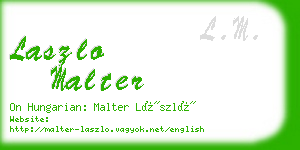 laszlo malter business card